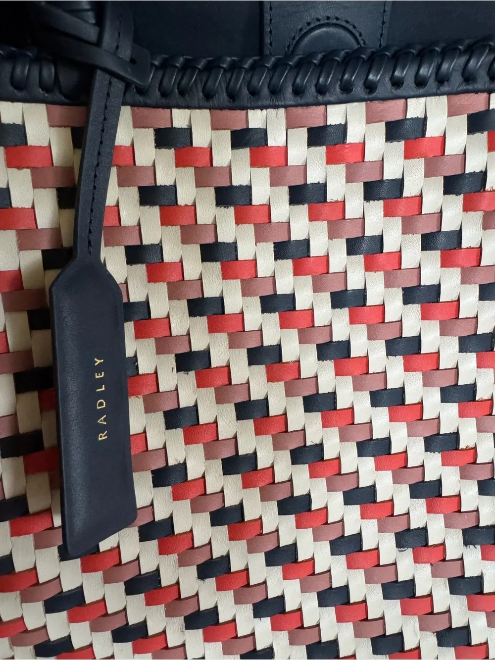 RADLEY London The Sunningdale Medium Open Top Tote Naval Woven Leather